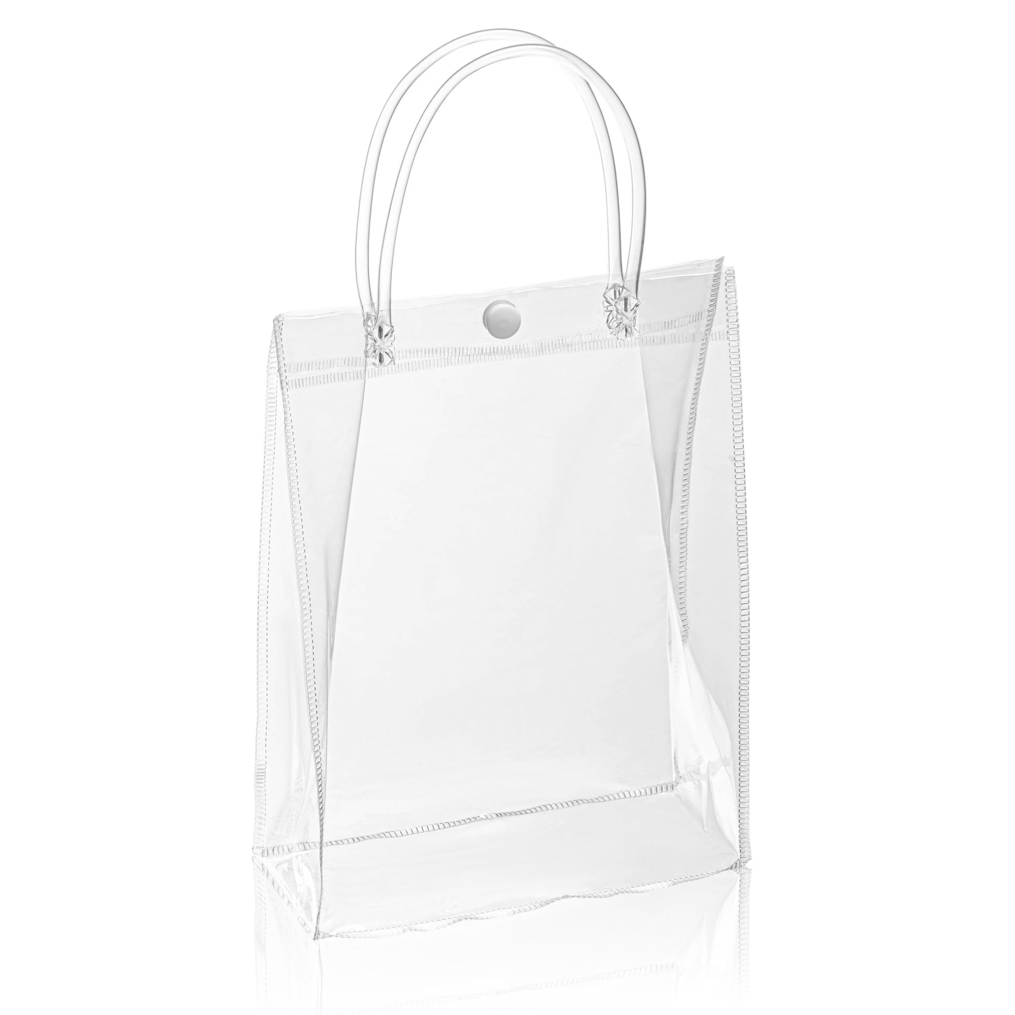 Clear Gift Bags with Handles and Snap Closure 12 pack